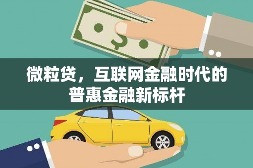 巧家微粒贷，互联网金融时代的普惠金融新标杆
