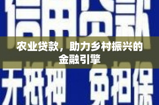 巧家农业贷款，助力乡村振兴的金融引擎