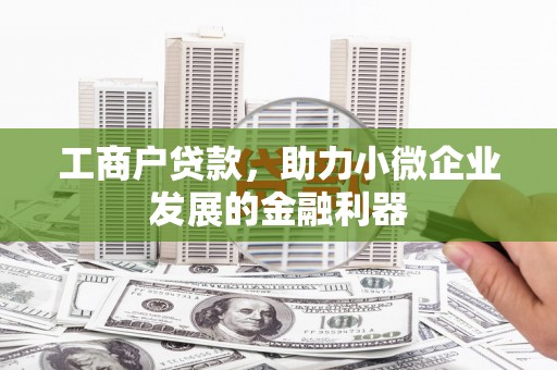 巧家工商户贷款，助力小微企业发展的金融利器