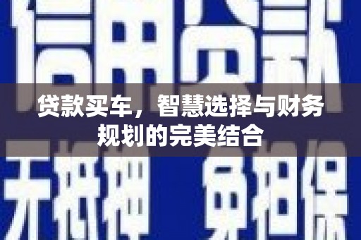巧家贷款买车，智慧选择与财务规划的完美结合
