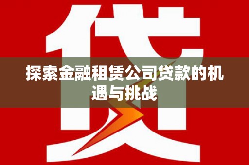 巧家探索金融租赁公司贷款的机遇与挑战