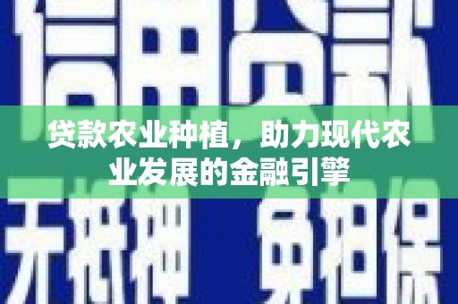 巧家贷款农业种植，助力现代农业发展的金融引擎