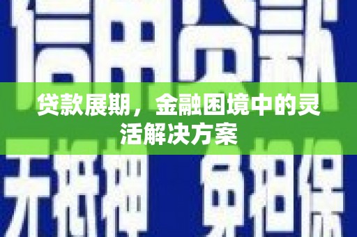 巧家贷款展期，金融困境中的灵活解决方案