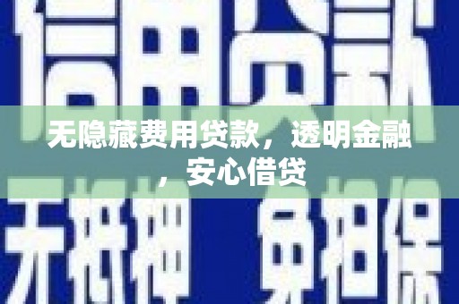 巧家无隐藏费用贷款，透明金融，安心借贷
