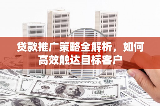 巧家贷款推广策略全解析，如何高效触达目标客户