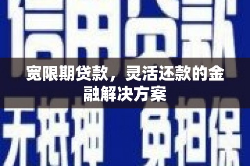 巧家宽限期贷款，灵活还款的金融解决方案