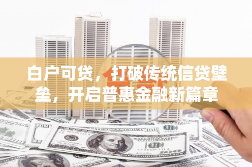 巧家白户可贷，打破传统信贷壁垒，开启普惠金融新篇章
